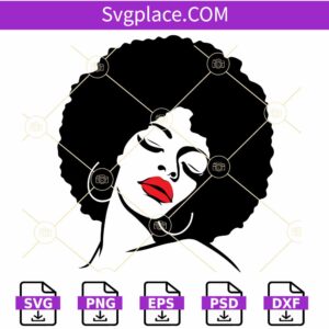 Afro woman SVG, Afro Queen Svg, Afro Girl Svg, Afro Woman clipart svg, Black woman SVG