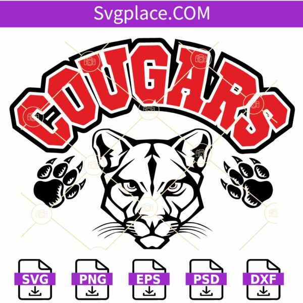Cougars Mascot SVG,  Cougars Football svg, Cougars Logo svg