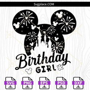 Disneyland Birthday Girl SVG, Minnie Ears SVG, Disneyland svg, Disney svg
