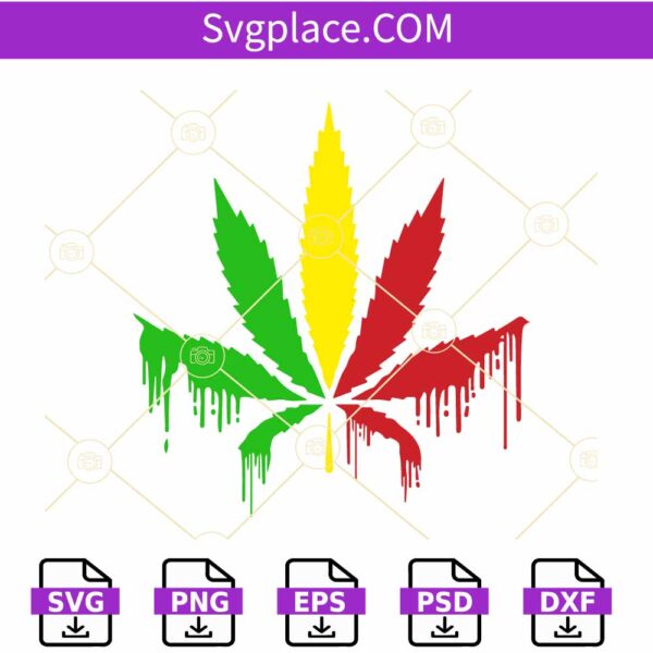 Dripping Marijuana leaf SVG, Marijuana Svg, Pot leaf SVG, Cannabis Svg