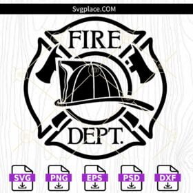 Fire Department logo SVG, Fire Dept svg, Firefighter svg, Maltese Cross svg