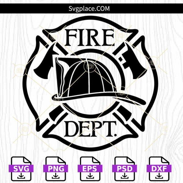 Fire Department logo SVG, Fire Dept svg, Firefighter svg, Maltese Cross svg