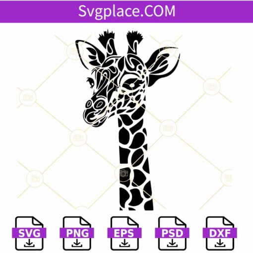 Giraffe Mandala SVG, Zentangle Giraffe svg, mandala animal svg, Giraffe Zentangle SVG
