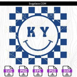 Kentucky Checkered Smiley SVG, Kentucky Football SVG, Kentucky svg