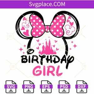 Minnie Birthday Girl SVG, Minnie Mouse clipart svg, Minnie Mouse svg Files