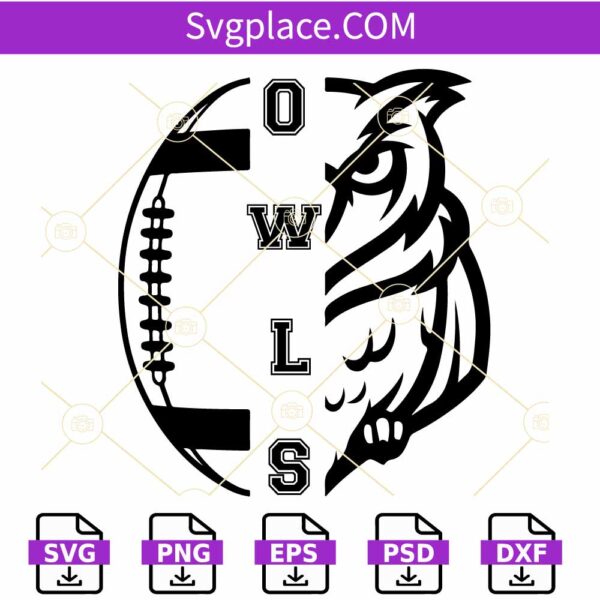 Owls football SVG, Owls SVG file for cricut, Owls Mascot Svg, Owls football PNG