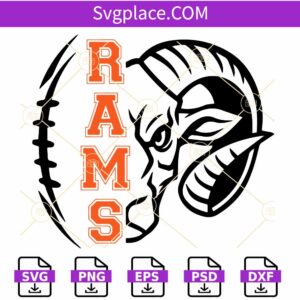 Rams Football SVG, Rams Football Logo svg, School Pride Svg
