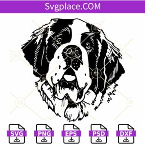 Saint Bernard Dog SVG file, Saint Bernard Dog Face svg, Saint Bernard Dog svg