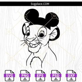 Simba Mickey ears SVG