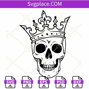 Skull with Crown SVG, Crown Skull Svg, Skull Svg, Queen King Skull Svg
