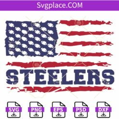 Steelers football flag SVG, American Flag Football Team SVG, football flag svg