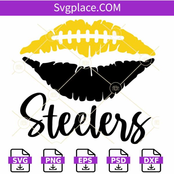 Steelers football lips SVG, Steelers lips SVG, Steelers Football SVG