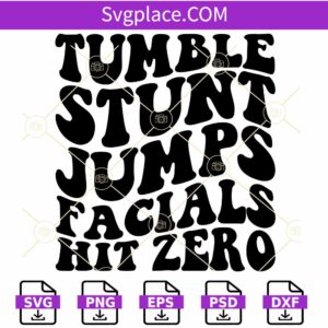 Tumble stunt SVG, Wavy Letters svg, cheer svg, cheerleading svg, cheerleader svg