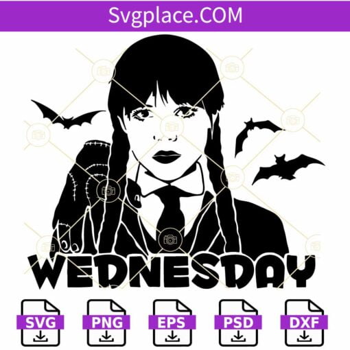 Wednesday Addams SVG, Jenna Ortega svg, Wednesday SVG, Addams Family svg