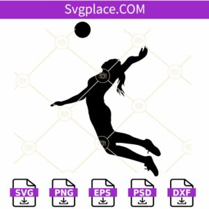 Women Spiking Volleyball SVG, Volleyball Player SVG, Female Spiking Volleyball svg