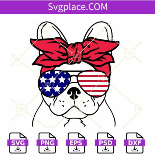 4th of July French Bulldog SVG, French Bulldog SVG, Fourth of July Dog svg file
