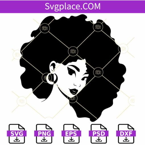Afro puff woman SVG, Black Girl Magic SVG, Black Woman SVG, Afro Woman Svg