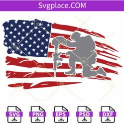 American memorial day flag svg, Flag with Soldier svg, American Flag Svg, Memorial Day Svg