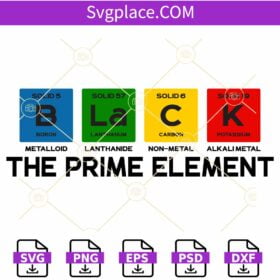 Black the prime element SVG, black periodic table SVG, Juneteenth svg, black lives matter svg