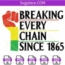 Breaking every chain since 1865 SVG, Juneteenth Fist svg, Black History Svg