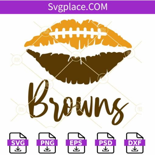 Browns football lips Svg, Cleveland Browns Football SVG, Browns Mascot Svg