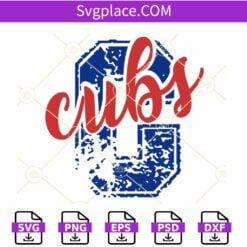 Chicago Cubs football Grunge svg, Chicago Cubs football svg, Cubs Football Svg