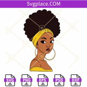 Cute Afro girl SVG, Afro Hair Svg, Black Girl SVG, Afro Girl Silhouette Svg