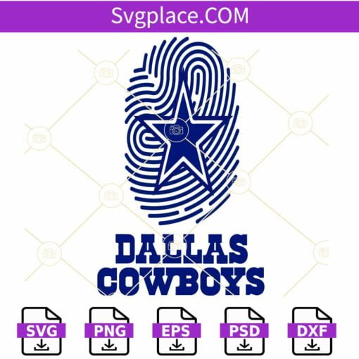 Dallas cowboys star fingerprint svg, Go Cowboys Svg, Cowboys Mascot Svg