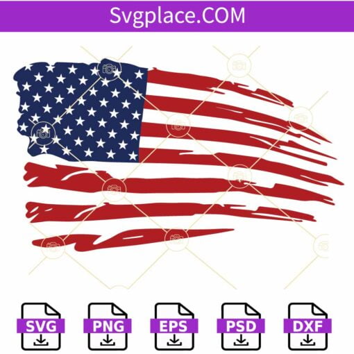 Distressed American flag Clip Art svg, American flag svg, Us flag svg