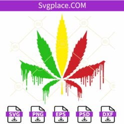 Dripping Marijuana leaf SVG, Dripping Weed Leaf Svg, Dripping Cannabis Leaf SVG