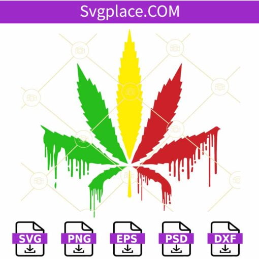 Dripping Marijuana leaf SVG, Dripping Weed Leaf Svg, Dripping Cannabis Leaf SVG