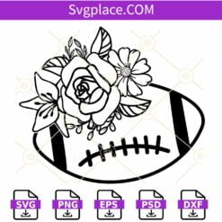 Floral football svg, Football with flowers Svg, Football Svg, Football Silhouette svg