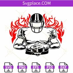 Football player in flames SVG, Football Player Outline SVG, Football PNG, American Football svg