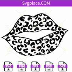 Leopard print lips SVG, leopard lips svg, cheetah lips svg