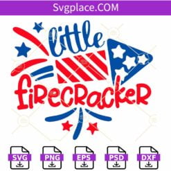 Little Firecracker 4th of July SVG, Little Firecracker Svg, Firecracker Kids 4th of July SVG
