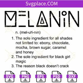 Melanin definition SVG, melanin svg, Black woman svg, Black Girl Magic Svg