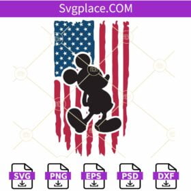 Mickey American flag SVG, Mickey 4th of July SVG, Patriotic mickey SVG