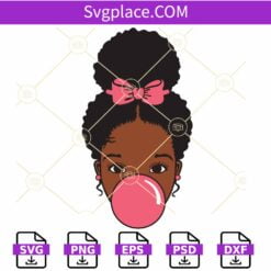 Peekaboo girl with bubble gum SVG, Peekaboo Girl Svg, Black Girl Svg