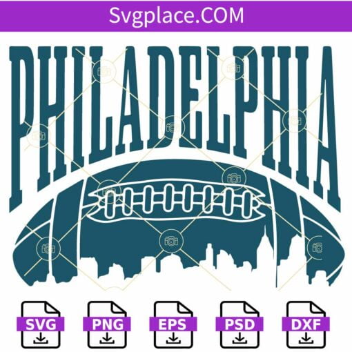 Philadelphia Football skyline SVG, Philadelphia Football svg Files, Philadelphia Mascot svg