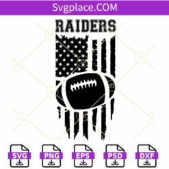 Raiders football flag SVG, Raiders Football US flag svg, Raiders SVG, Football SVG