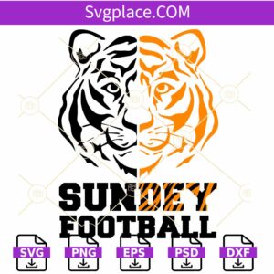 Sundey Football svg, Bengal Tiger SVG, Cincinnati Bengals SVG