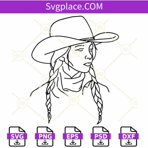 Western Girl SVG, Western Girl Face SVG, western girl png, Country Girl SVG