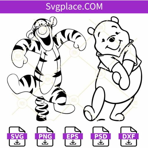 Winnie the Pooh and Tigger SVG, Tigger and Pooh Svg, Disney Tigger SVG