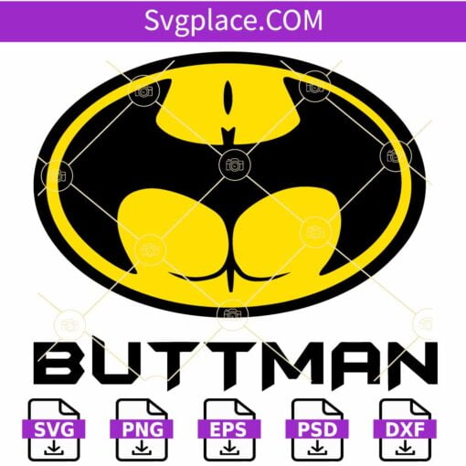 Buttman SVG, Funny Batman Svg, Butt man Svg, Batman Icon Svg, Buttman Logo Svg