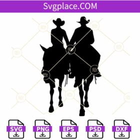 Cowboy and Cowgirl SVG, Horse Riding svg, Rodeo SVG, Cowboy and Cowgirl Silhouette SVG