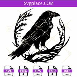 Crow bird SVG, Black Raven SVG, Crow Svg, Gothic Svg, Wildlife SVG