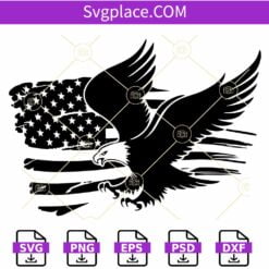 Distressed American flag with eagle SVG, Eagle With Flag Svg, Eagle USA Svg