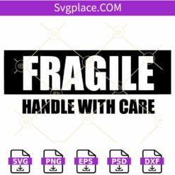 Fragile Handle with Care SVG, Fragile sticker SVG, Glass fragile alert icon SVG