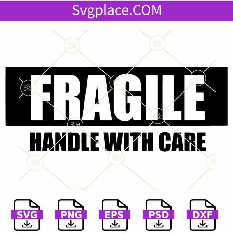 Fragile Handle with Care SVG, Fragile sticker SVG, Glass fragile alert ...