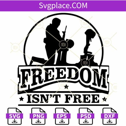 Freedom isn't free svg, Kneeling Soldier SVG